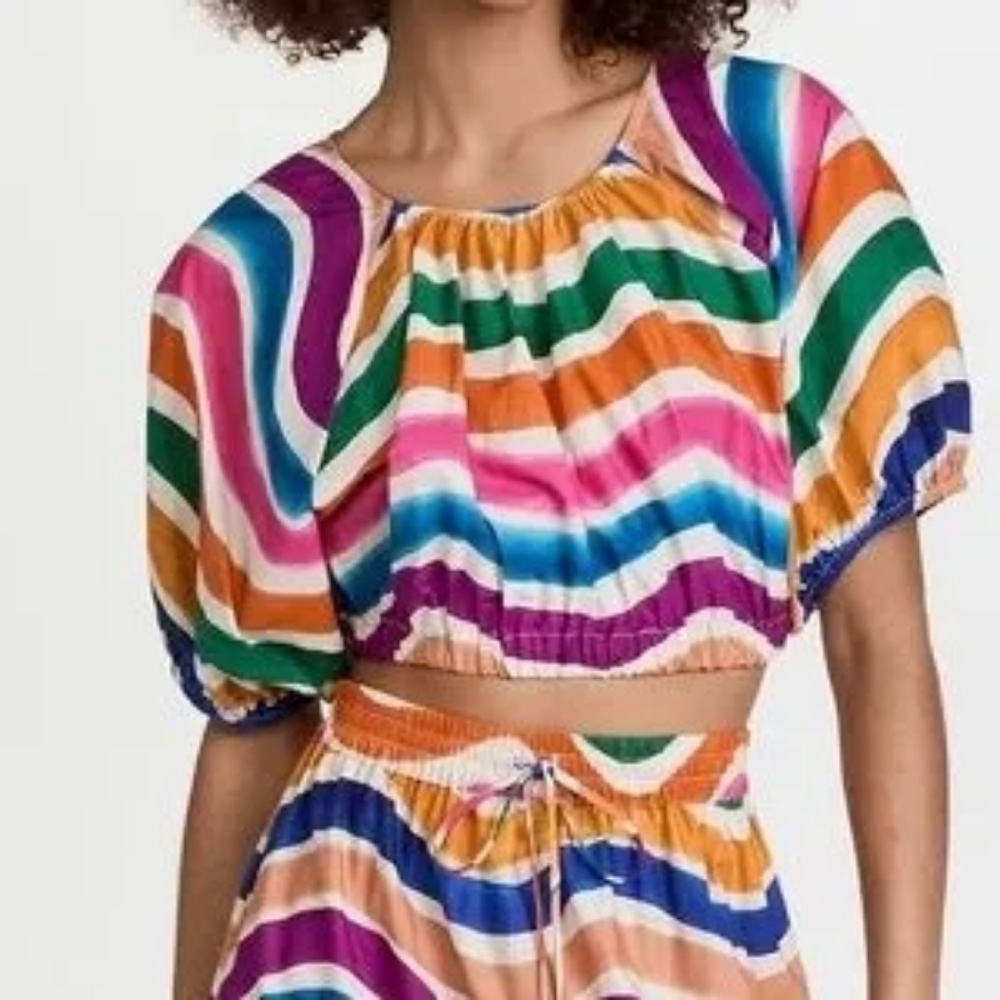 FARM Rio Dancing Stripes Crop Top Small - Picture 7 of 7